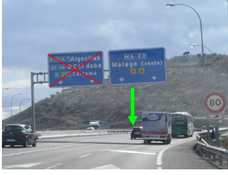 Paso 3: Tome la MA-20 hacia M&aacute;laga Oeste y Aeropuerto