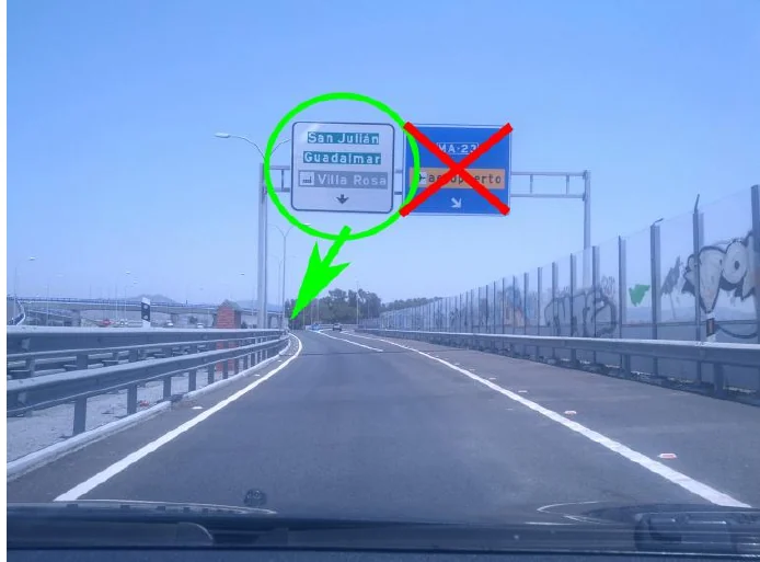 Paso 5: Tome la salida San Juli&aacute;n - Guadalmar