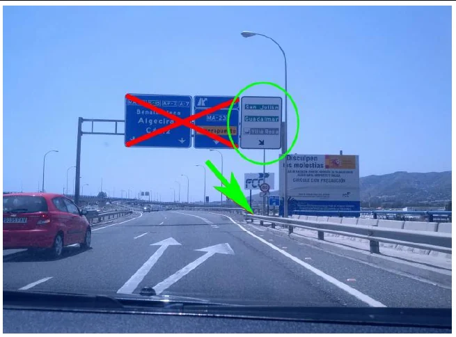 Paso 11: Tome la salida San Juli&aacute;n - Guadalmar